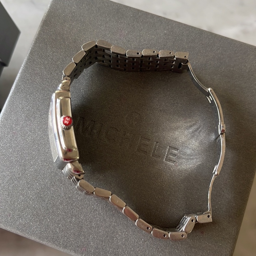 Michele Deco Stainless Watch with Diamond Inset Numerals - Picture 3 of 5